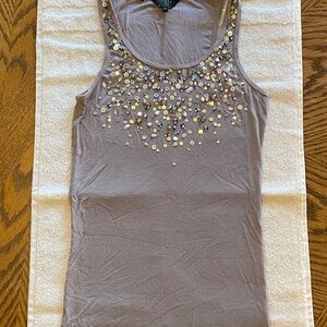 Guess Lightweight Ribbed Tank Top with Sequins
